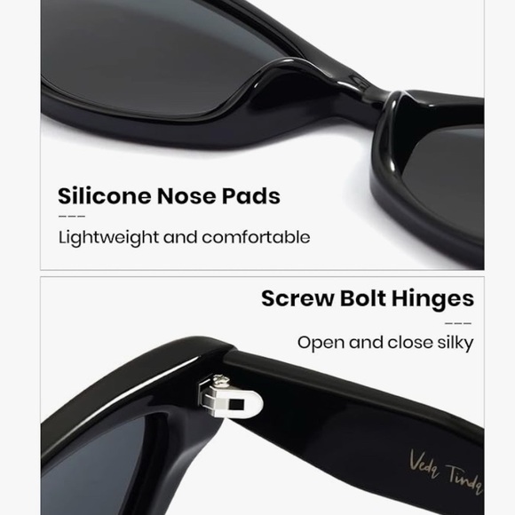 Veda Tinda Vision Cat Eye Sunglasses for Women Tinted Polarized Retro Large - Picture 10 of 11